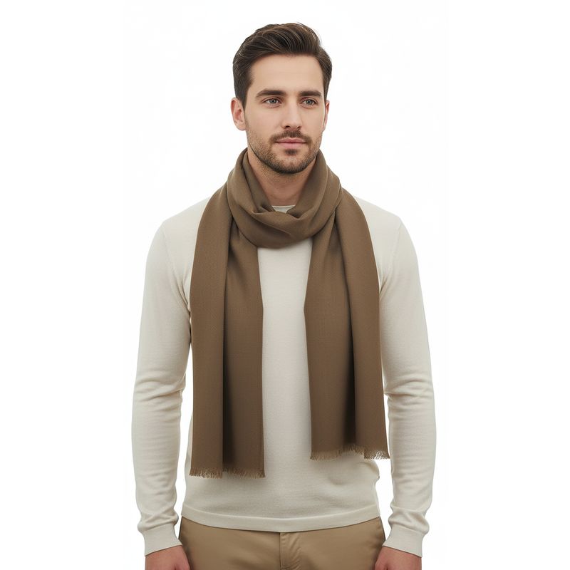 Lanvin 100% Cashmere Scarf Classic Brown Wrap, Ultra-Soft Luxury